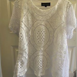 Flora Ashley Layered White Lace Blouse